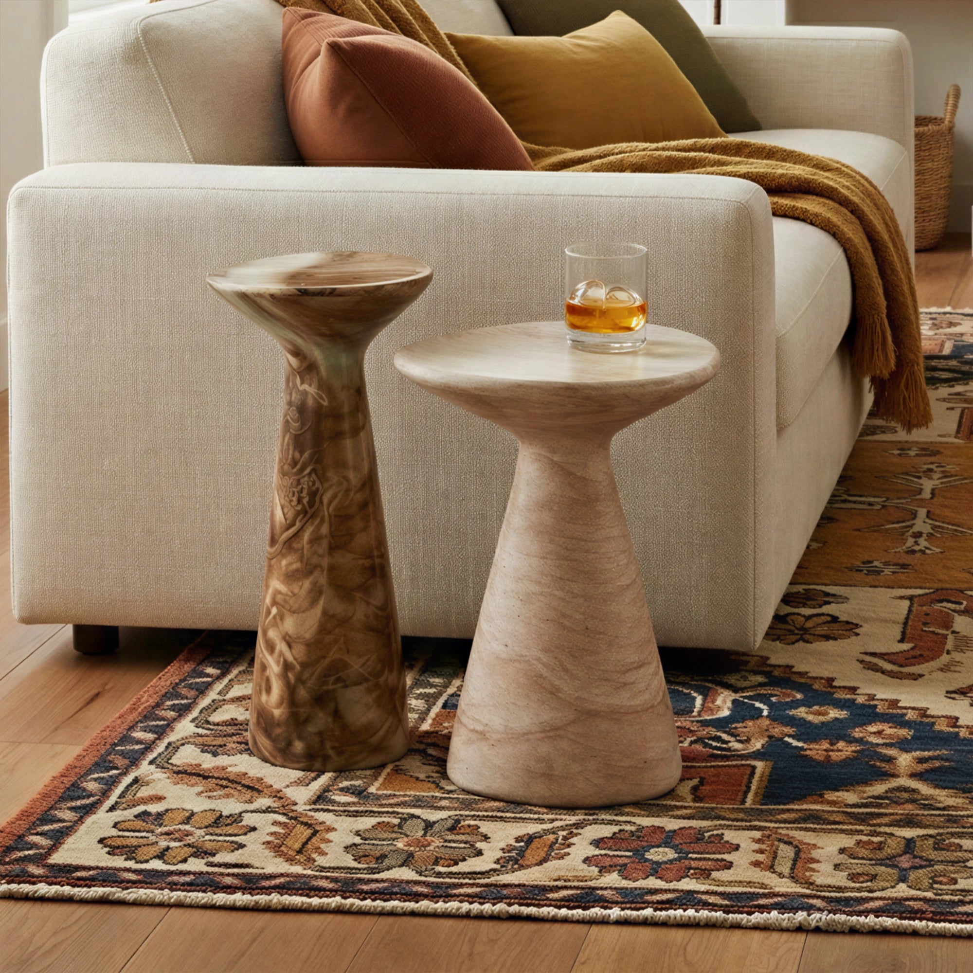 Jasper Side Table #finish_faux-travertine