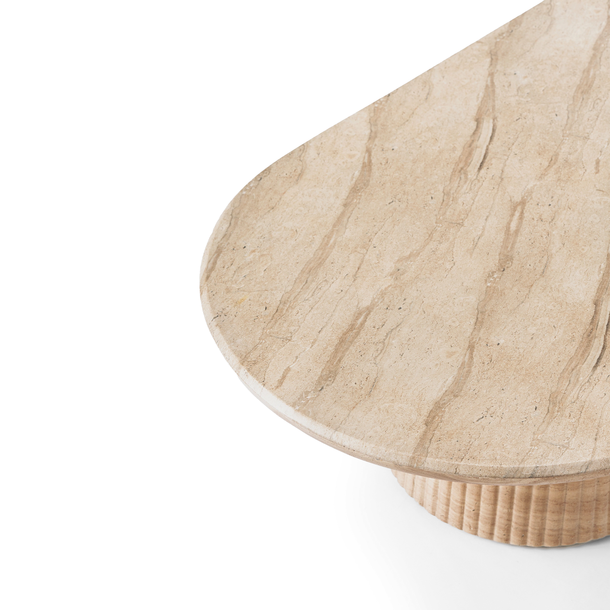 Maddox Pill Coffee Table #finish_faux-travertine