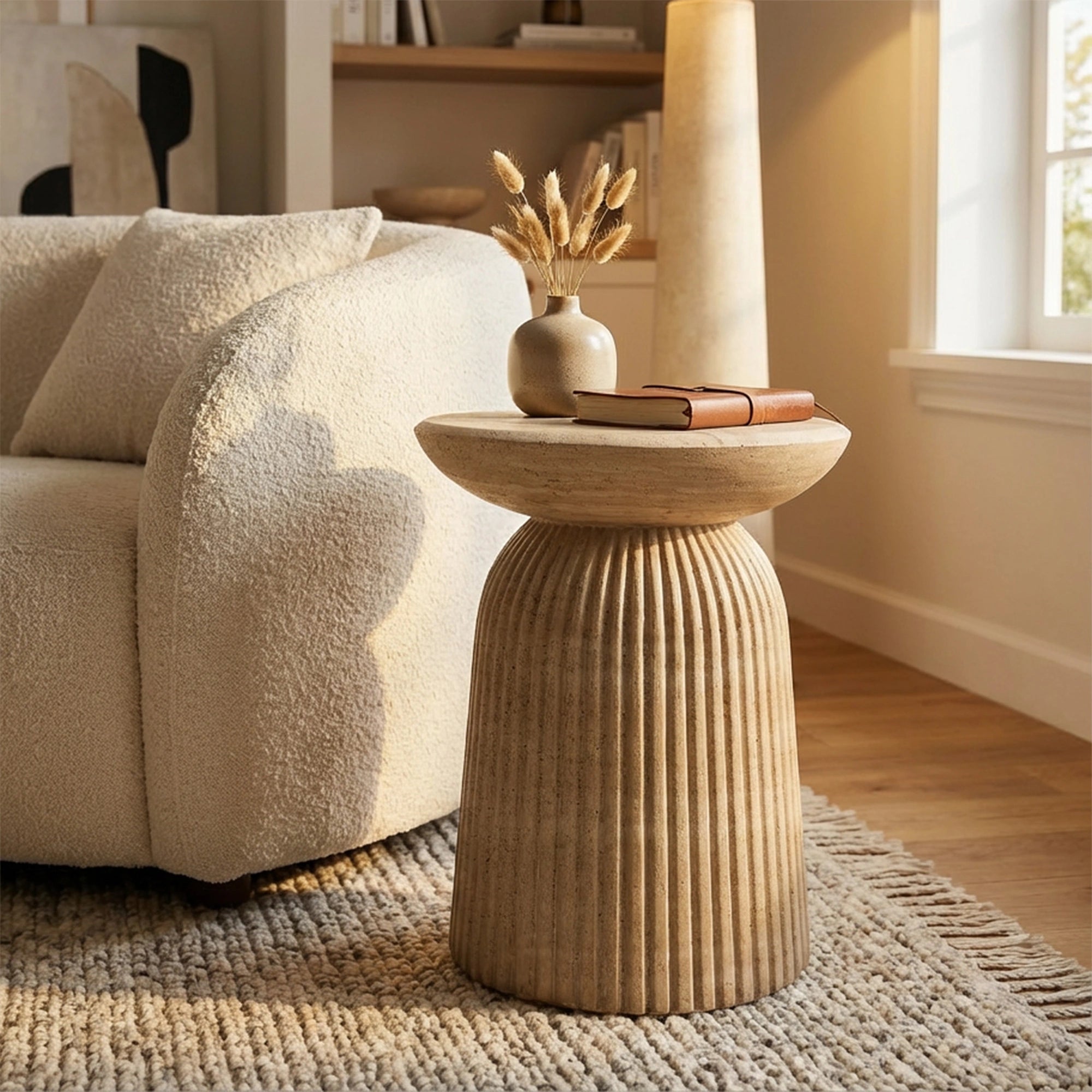 Maddox Side Table #finish_faux-travertine