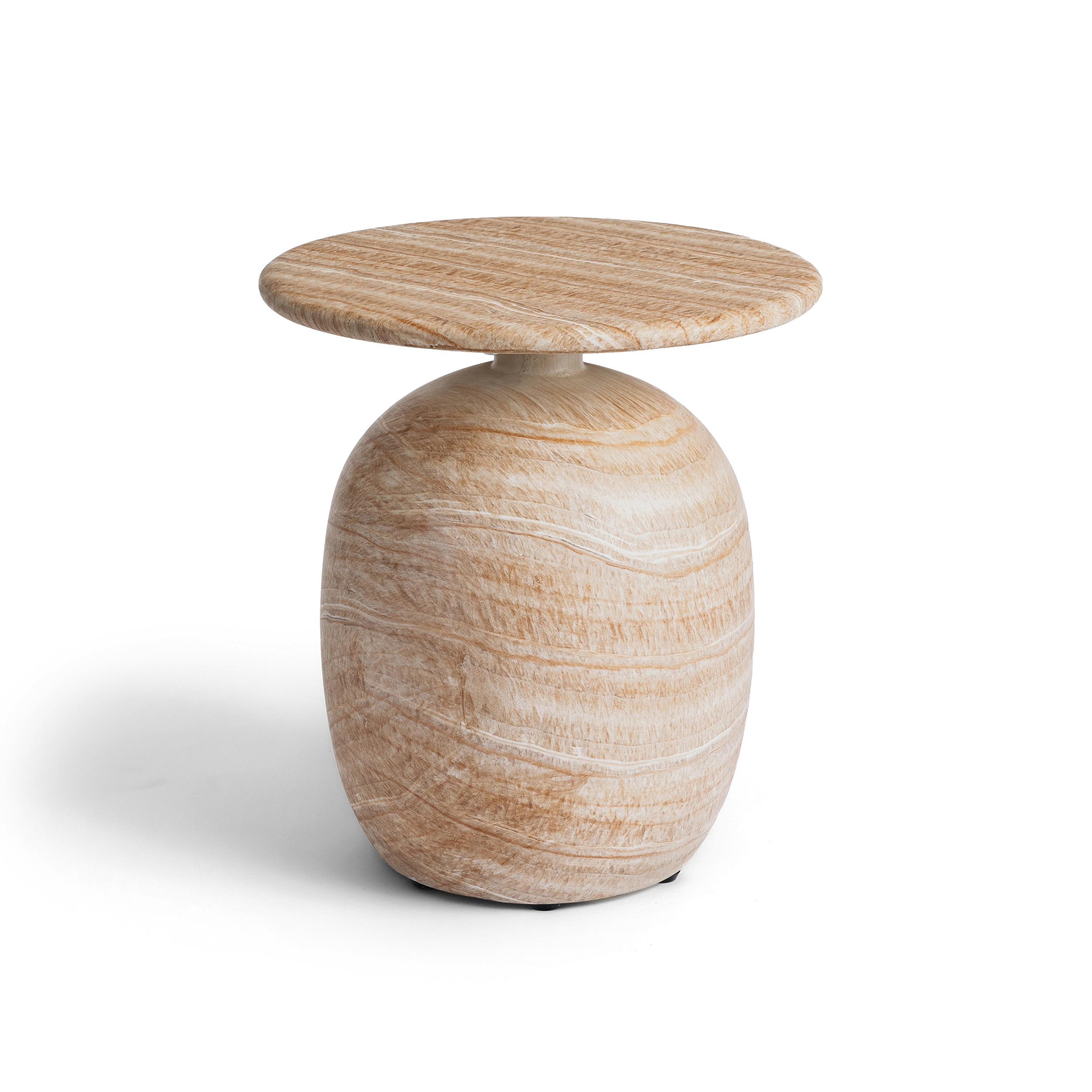 Miriam Side Table #finish_faux-onyx-honey-travertine