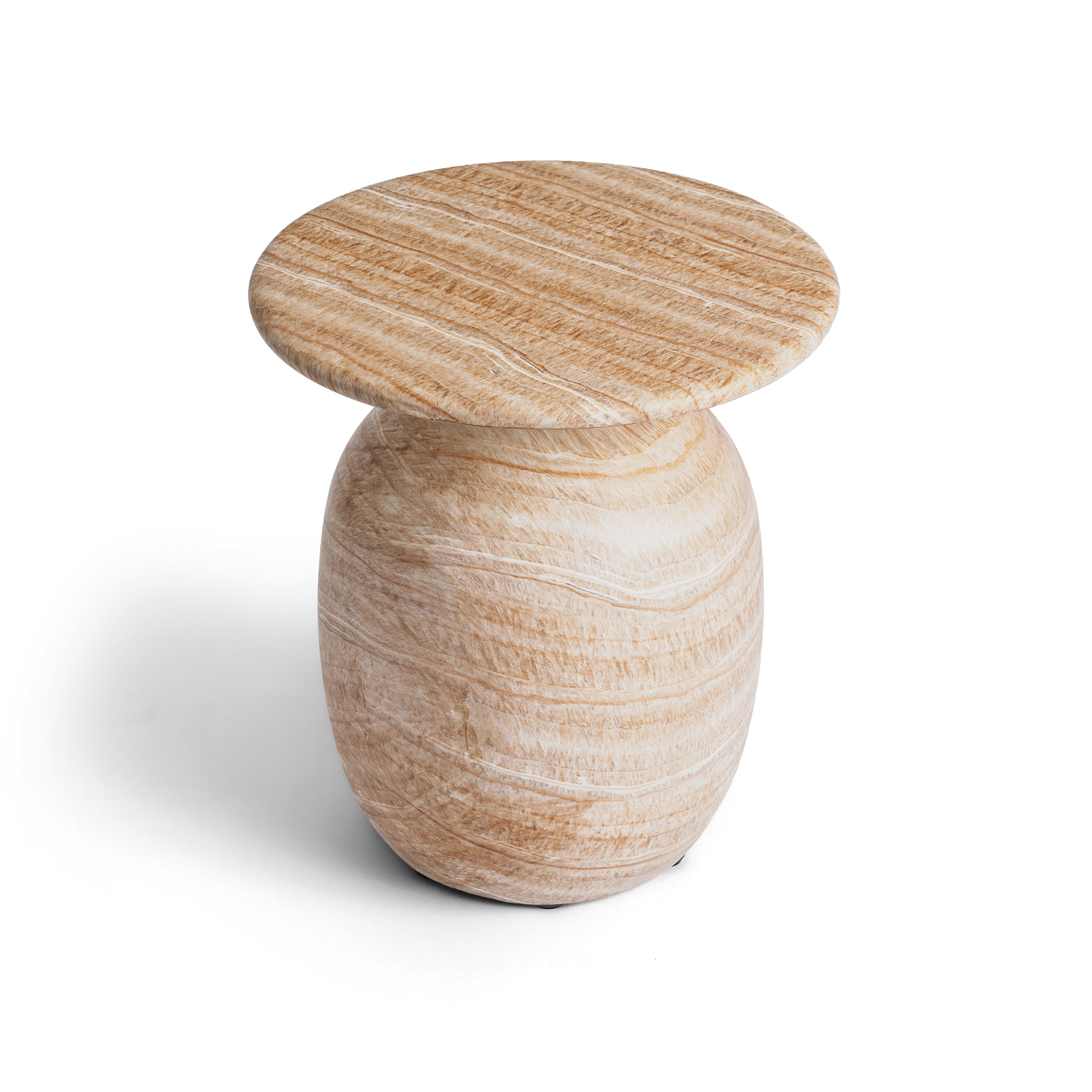 Miriam Side Table #finish_faux-onyx-honey-travertine