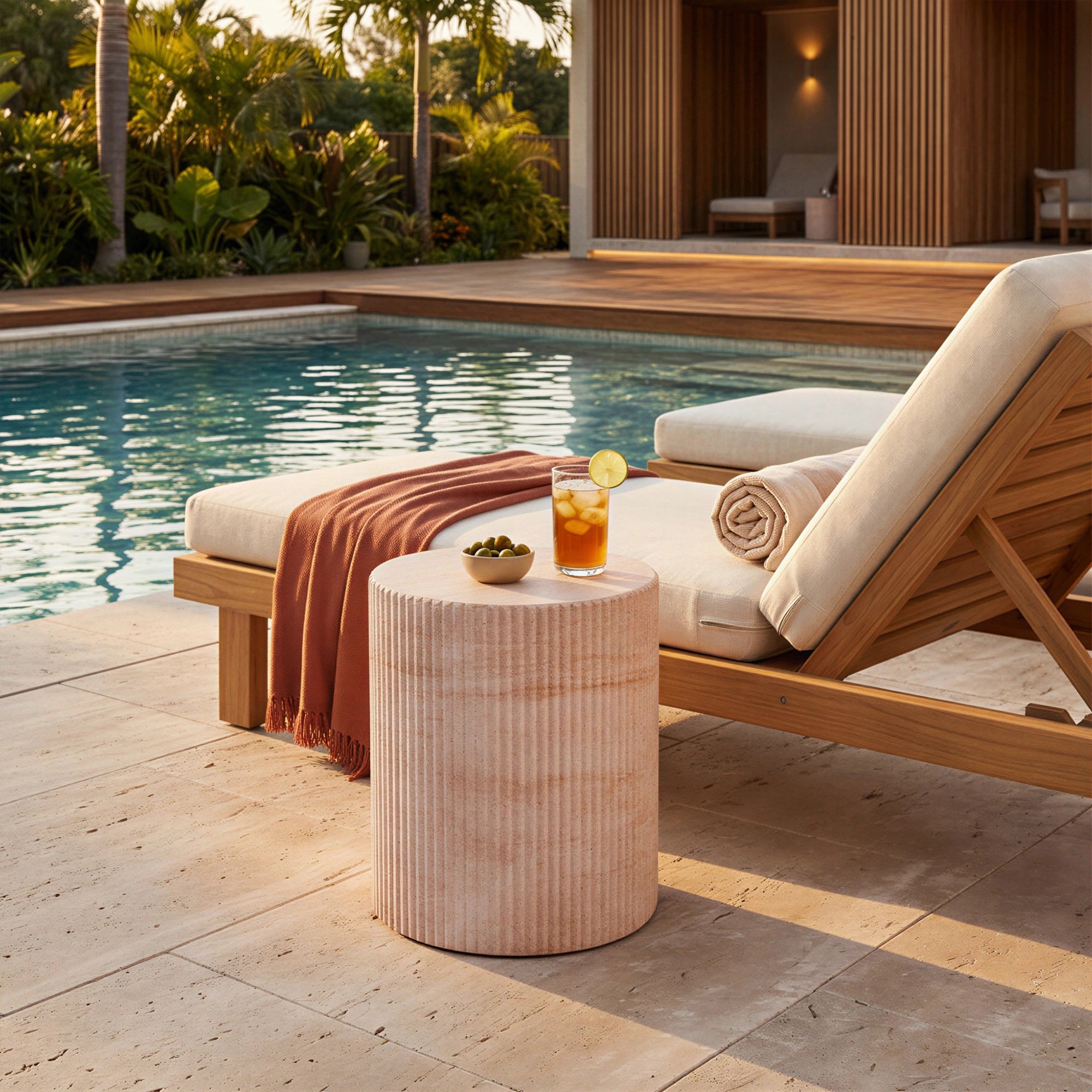 Maru Side Table #finish_faux-travertine