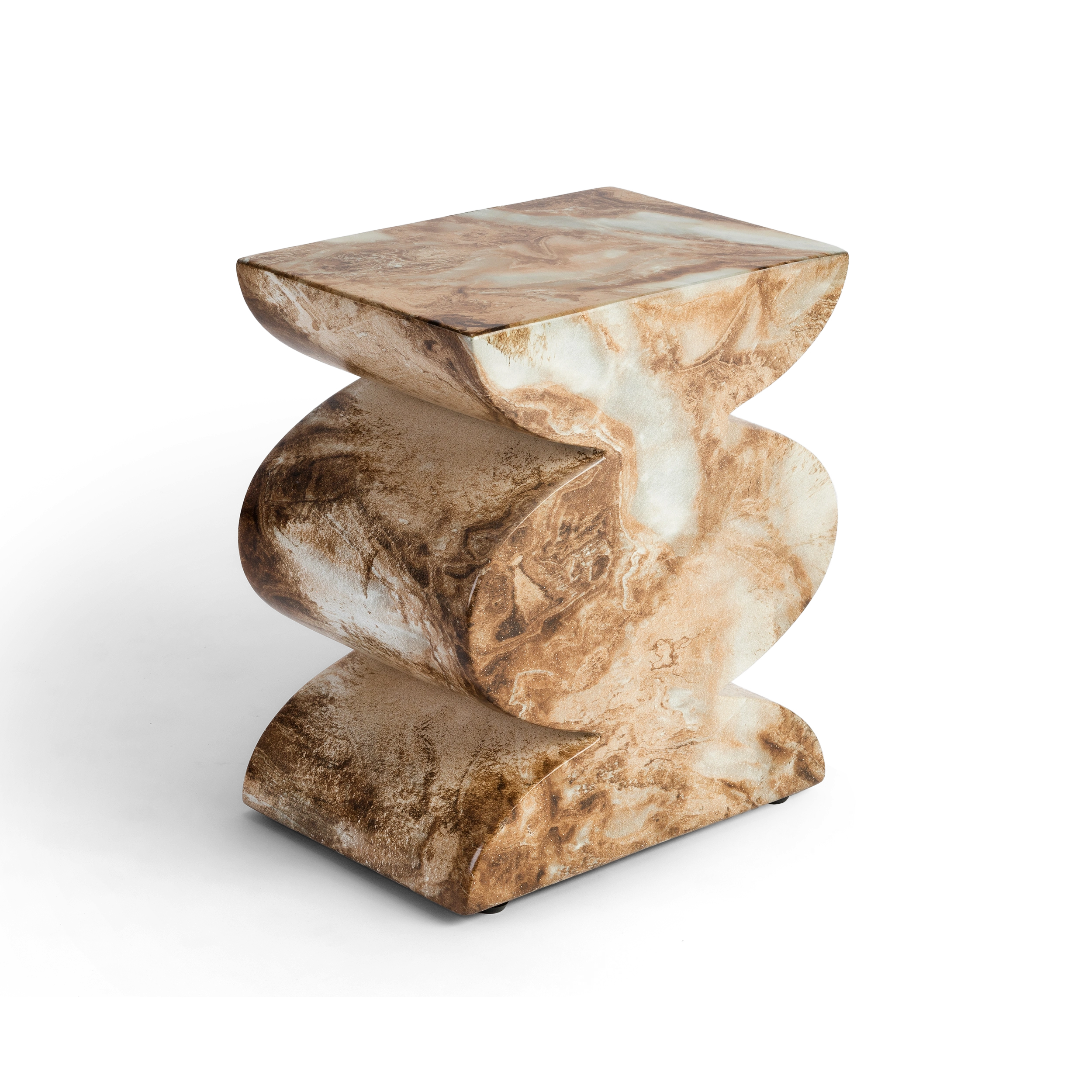Trudi Side Table #finish_faux-onyx-brown-marble