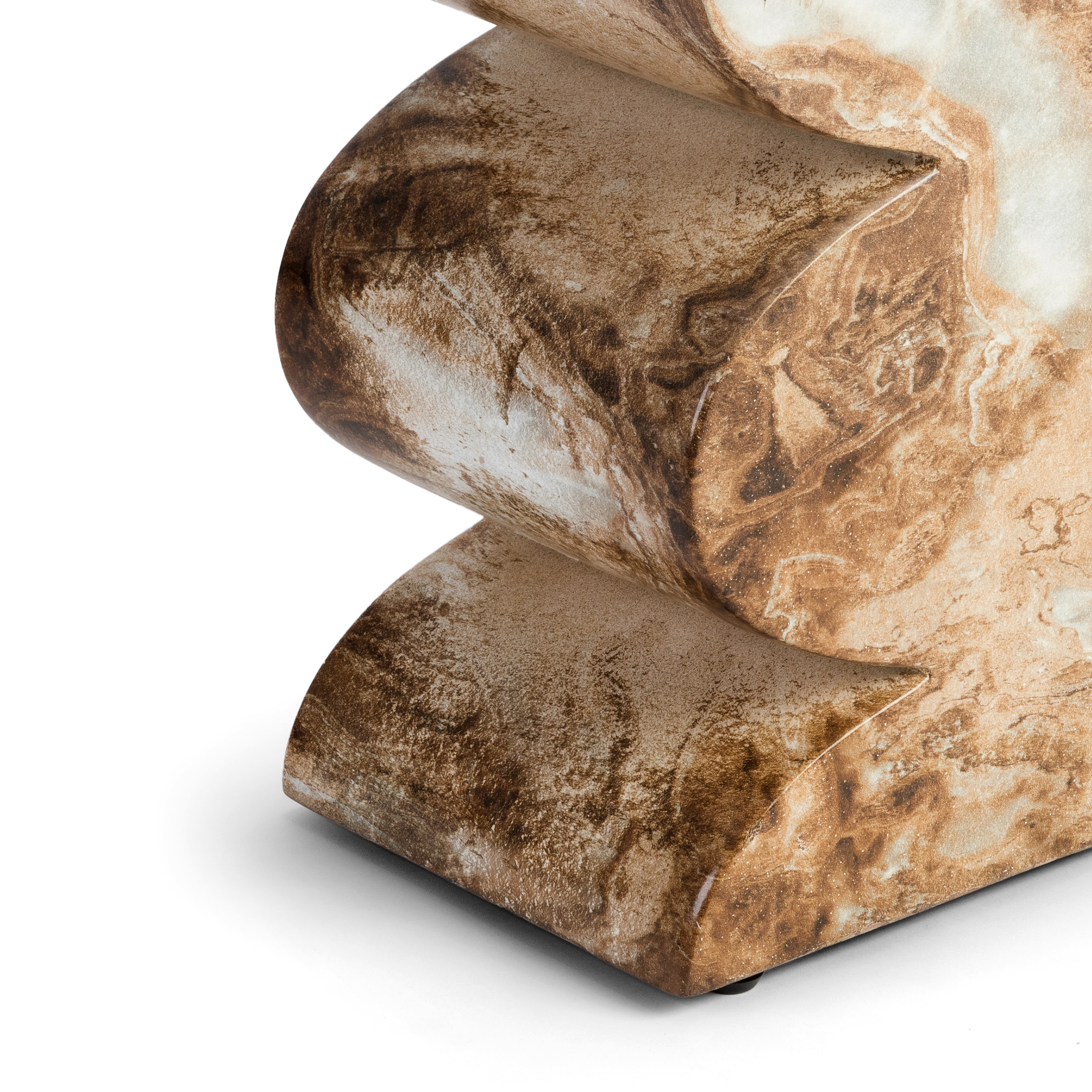 Trudi Side Table #finish_faux-onyx-brown-marble