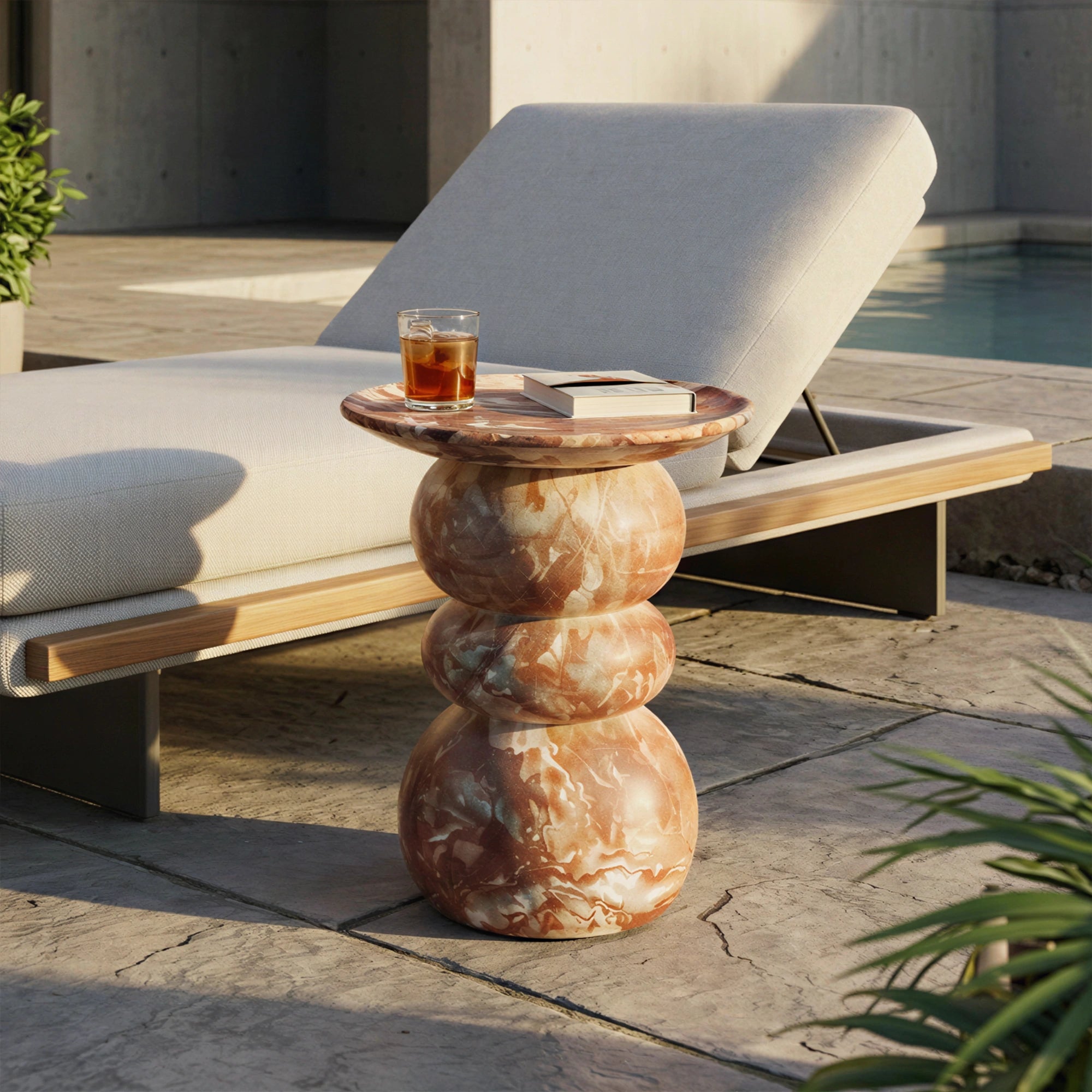Silfi Side Table #finish_faux-red-marble